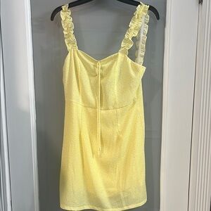 Charlie Holiday Yellow Ruffled Strap Dress